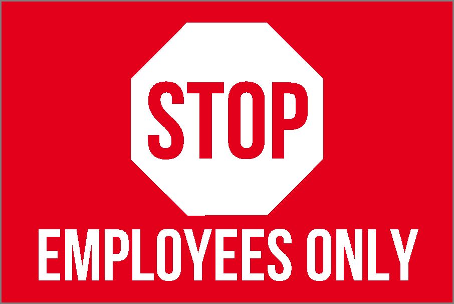 Stop Employees Only Sign Free Printable